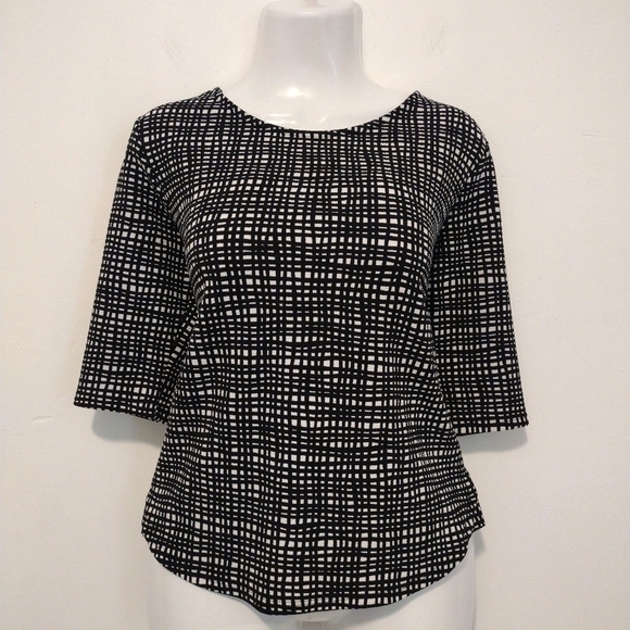 Bar III - Asymmetrical Checkered Blouse - Picture 13 of 13